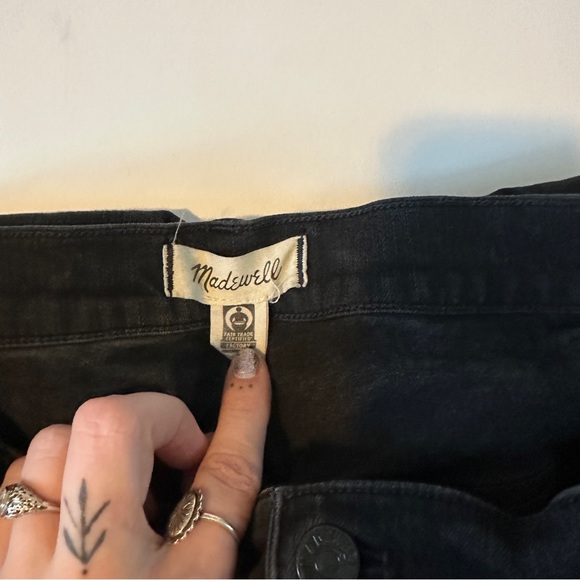 Madewell Skinny Flare Jeans in Black Frost Wash Size 33 - Picture 6 of 13